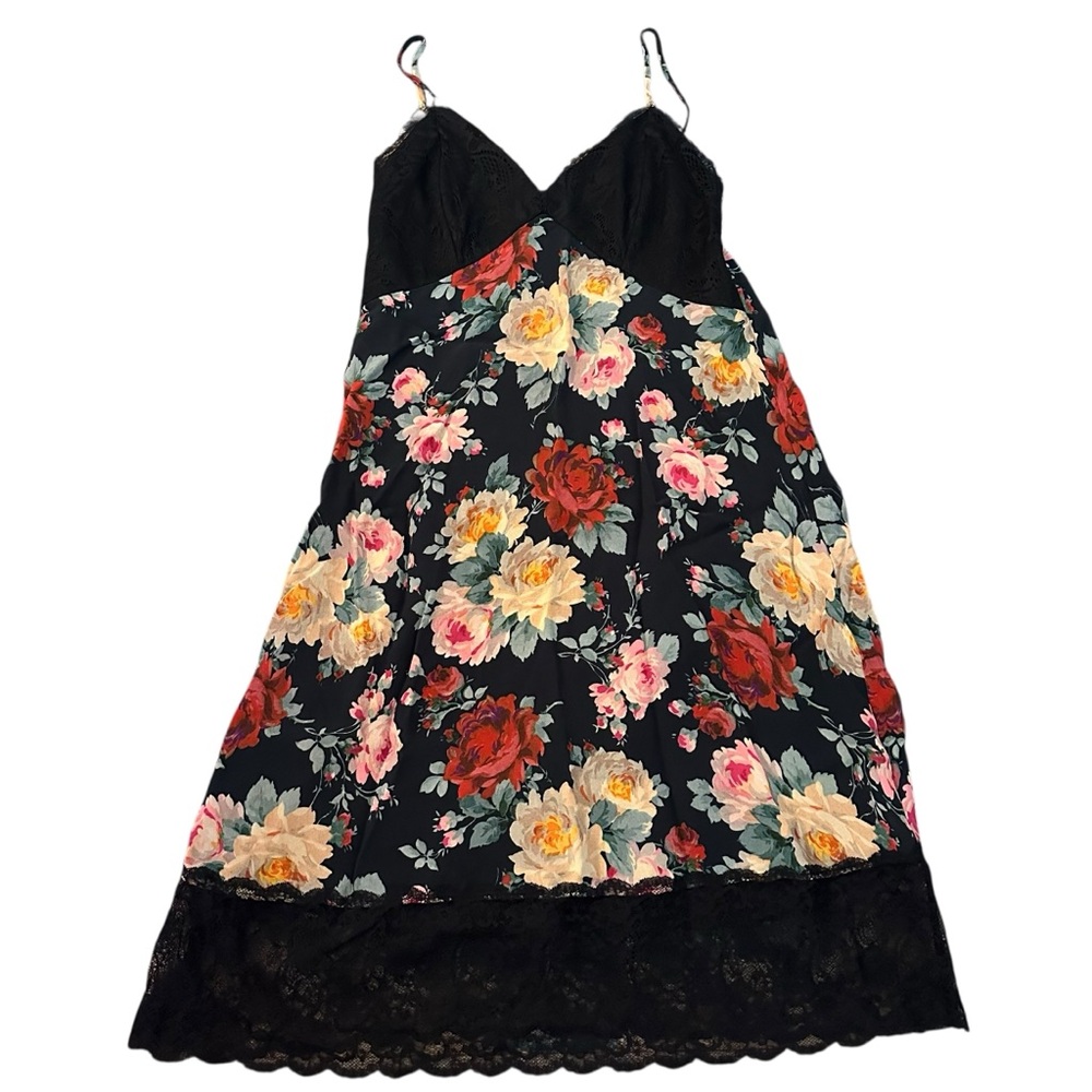 Gothic twinset Black floral lace slip dress size small